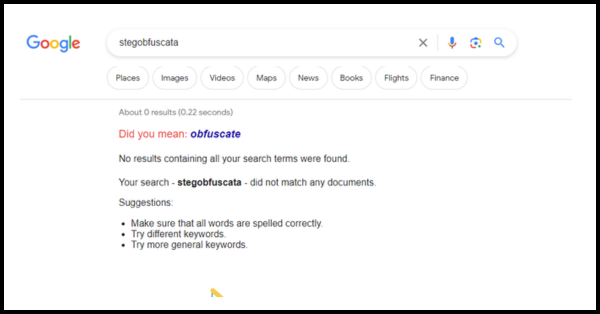 Stegobfuscata Google Search Result 31st July 2023 Image