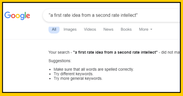 A First Rate Idea From A Second Rate Intellect Link Image