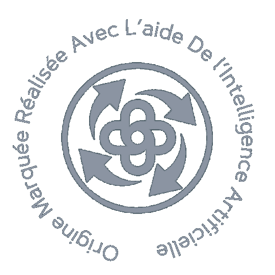 Origine Marquée Réalisée Avec L’aide De l’Intelligence Artificielle words and icon image